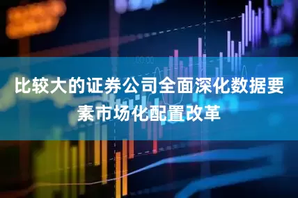 比较大的证券公司全面深化数据要素市场化配置改革